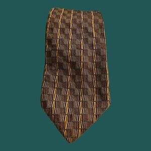 Vtg PAVONE Basketweave Psychedelic Geometric Silk Tie